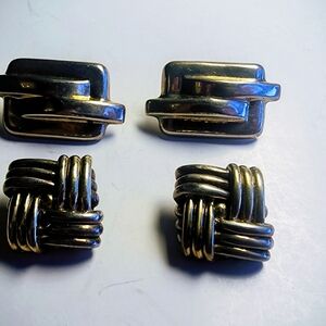 Elegant Gold and Silver Cufflinks Set